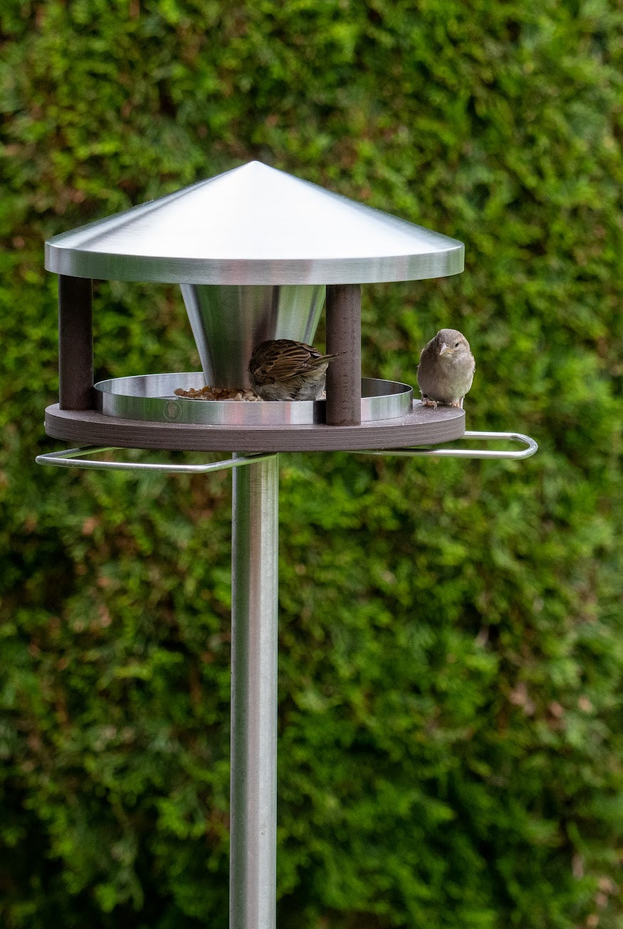 Vogelhaus "Lech" braun (Holz - Edelstahl) (stehend)