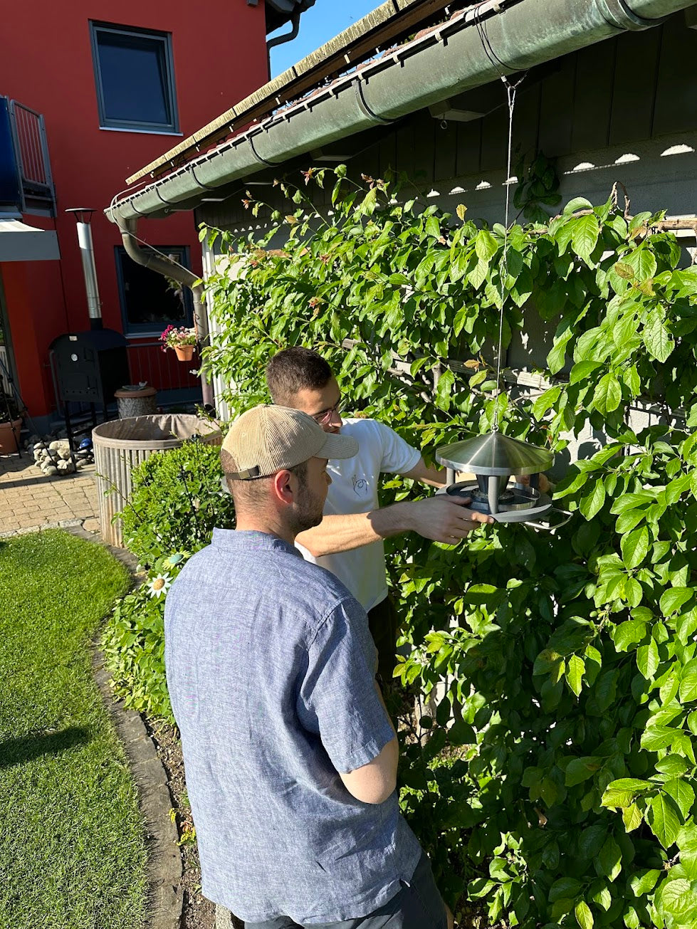 Vogelhaus "Lech" grau (Holz - Edelstahl) (hängend)