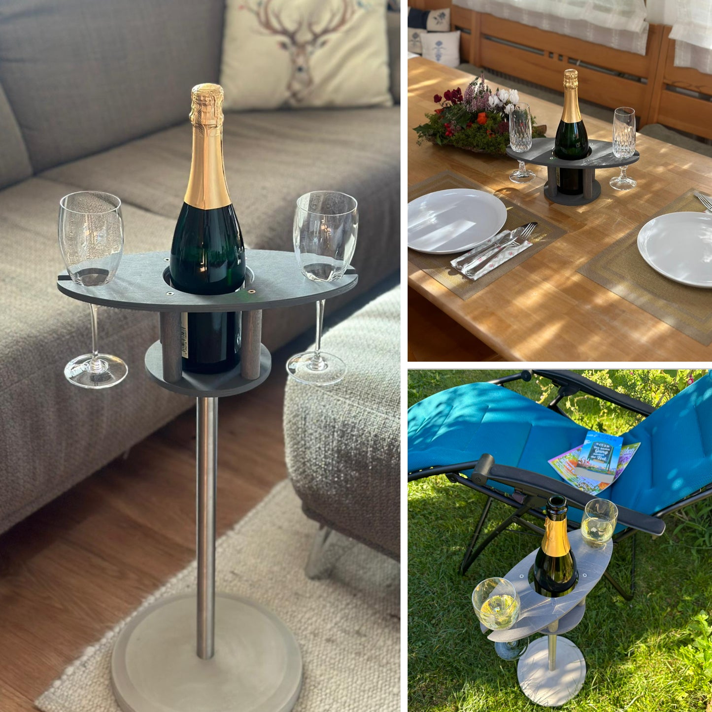 LicusDesign "Cheers Duo" Sekthalter Weinhalter Getränkehalter (Outdoor & Indoor)