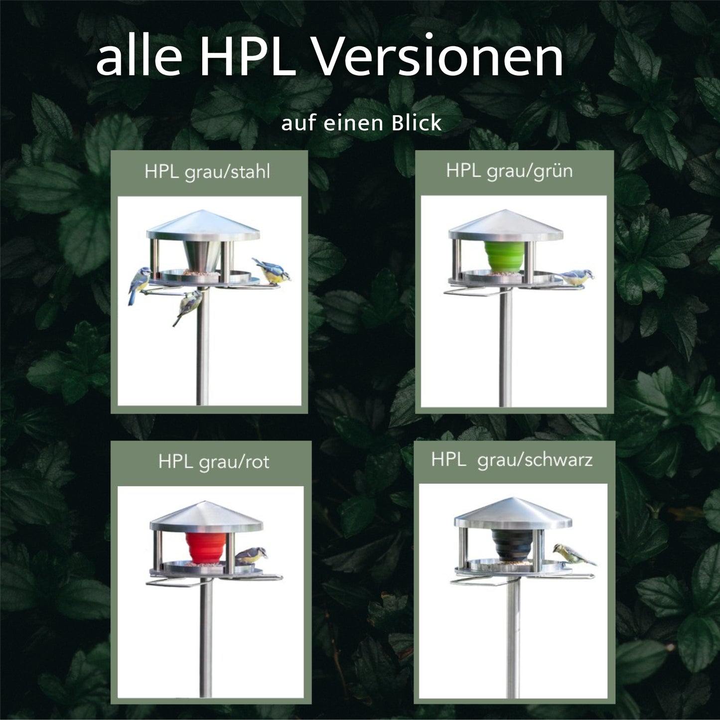 NEU! Vogelhaus "Lech" grau (HPL - Edelstahl) (stehend)